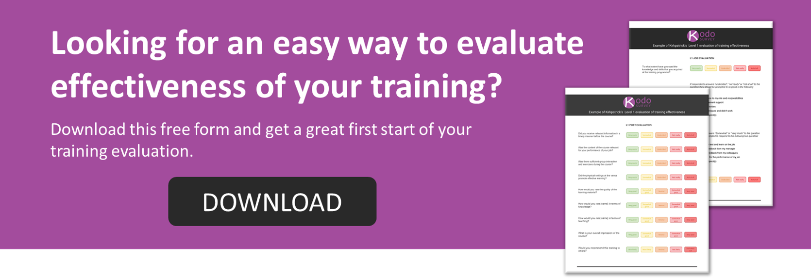 evaluate training effectiveness